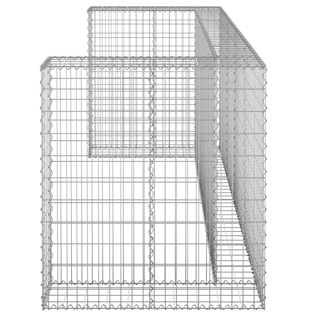 Gabion Wall for Garbage Bins Galvanized Steel 100"x39.4"x43.3"