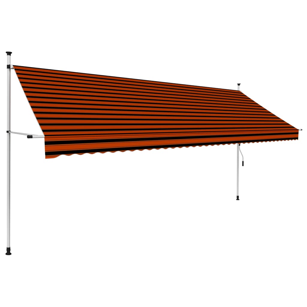 Manual Retractable Awning 157.5" Orange and Brown