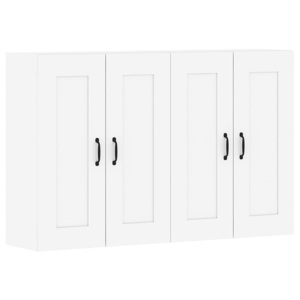 Wall Mounted Cabinets 2 pcs White Engineered Wood