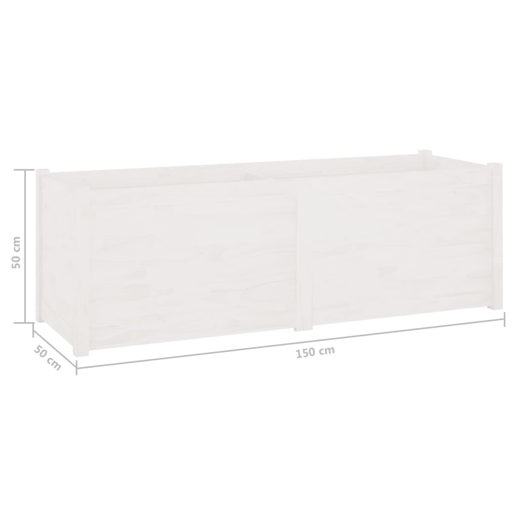 Garden Planter White 59.1"x19.7"x19.7" Solid Wood Pine