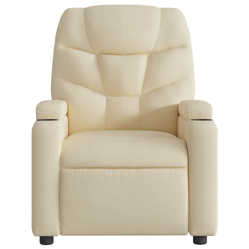 Electric Massage Recliner Chair Cream Fabric