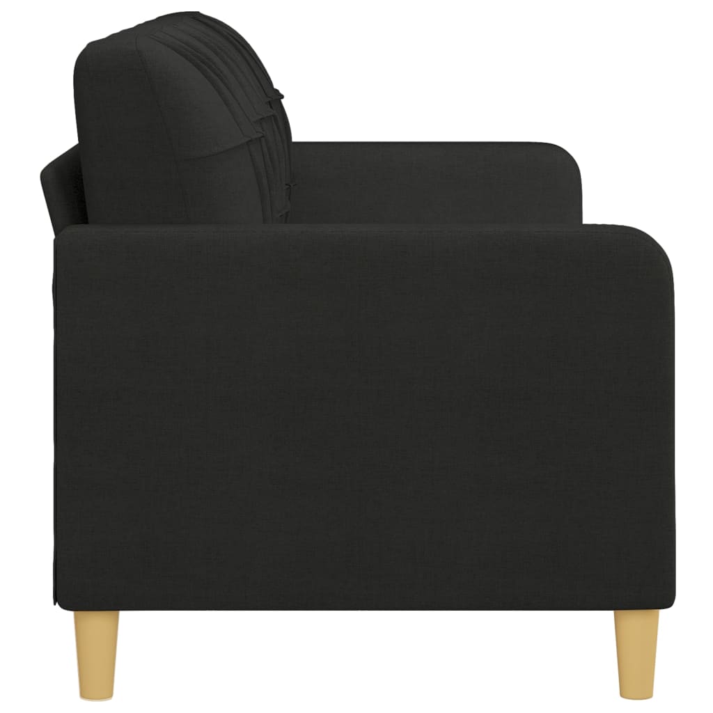 3-Seater Sofa Black 70.9" Fabric