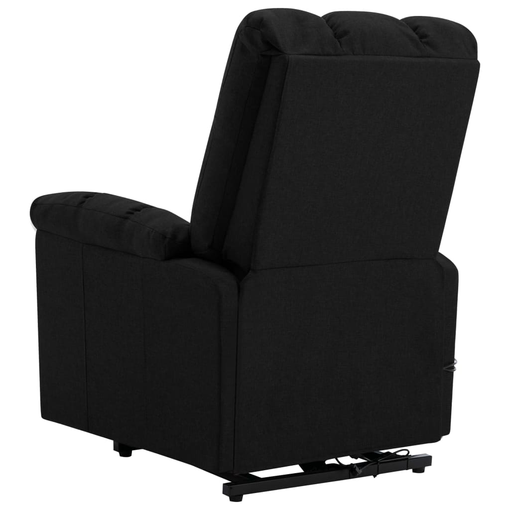 Power Lift Massage Recliner Black Fabric