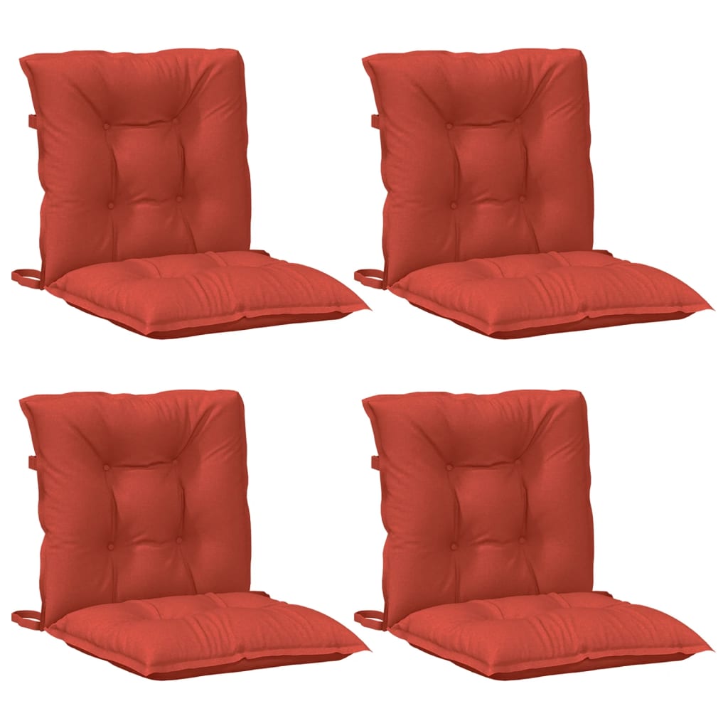 Lowback Chair Cushions 4 pcs Melange Red 39.4"x19.7"x2.8" Fabric