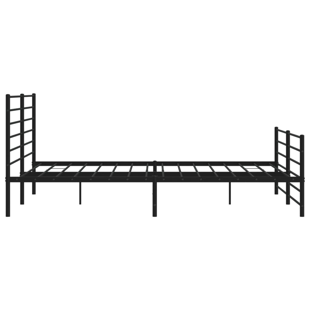 Metal Bed Frame without Mattress with Footboard Black 72"x83.9"