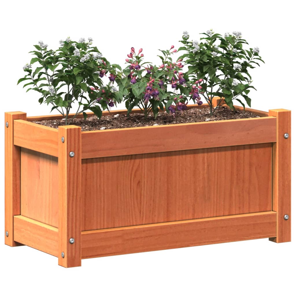 Garden Planter Wax Brown 23.6"x12.2"x12.2" Solid Wood Pine