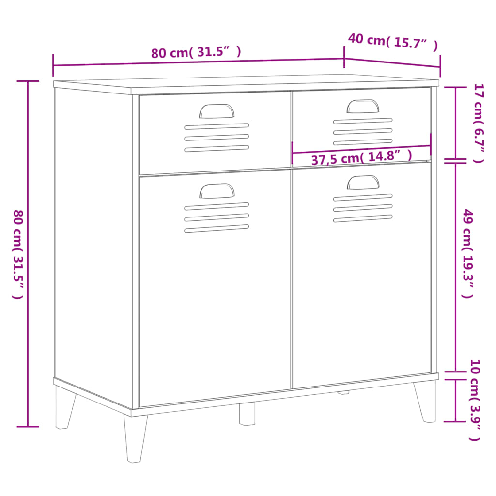 Sideboard VIKEN Black 31.5"x15.7"x31.5" Engineered Wood