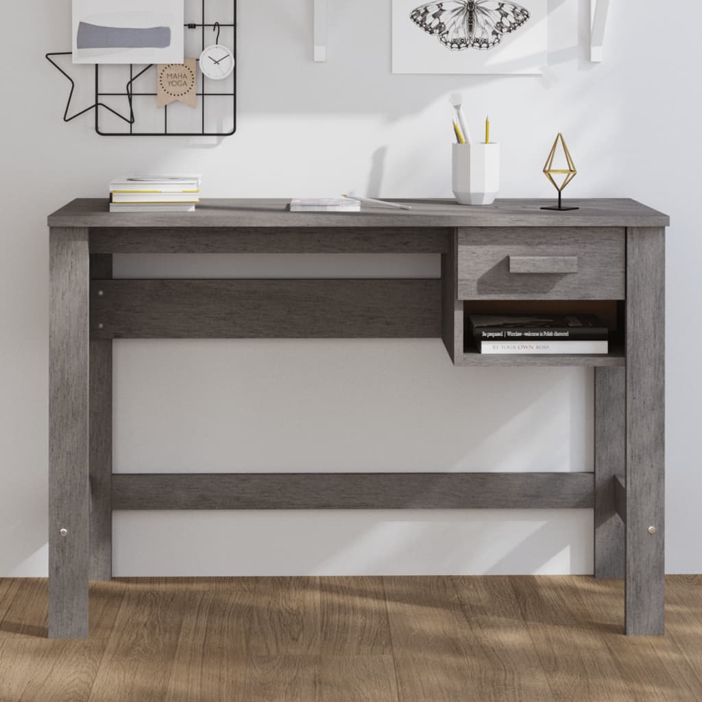 Desk HAMAR Dark Gray 43.3"x15.7"x29.5" Solid Wood Pine