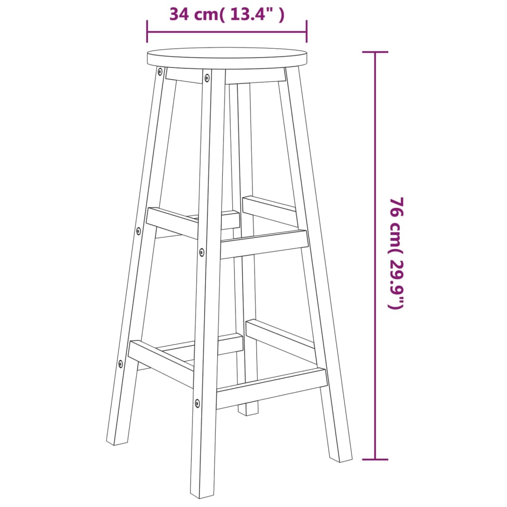 5 Piece Patio Bar Set Solid Wood Acacia