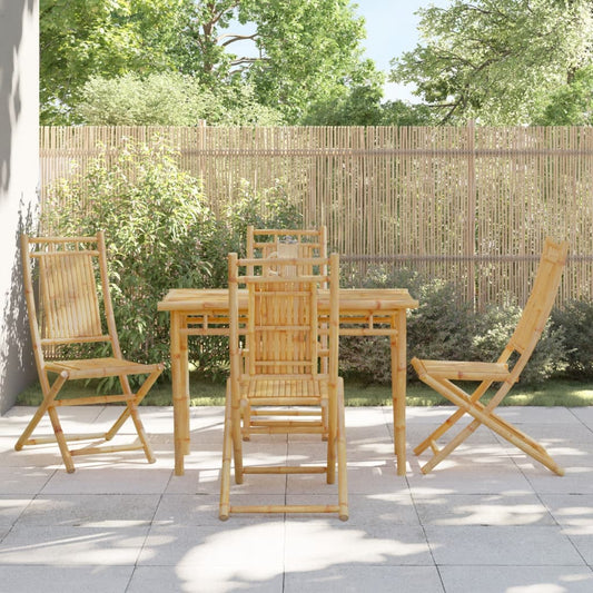 Folding Patio Chairs 4 pcs 18.1"x26"x39" Bamboo