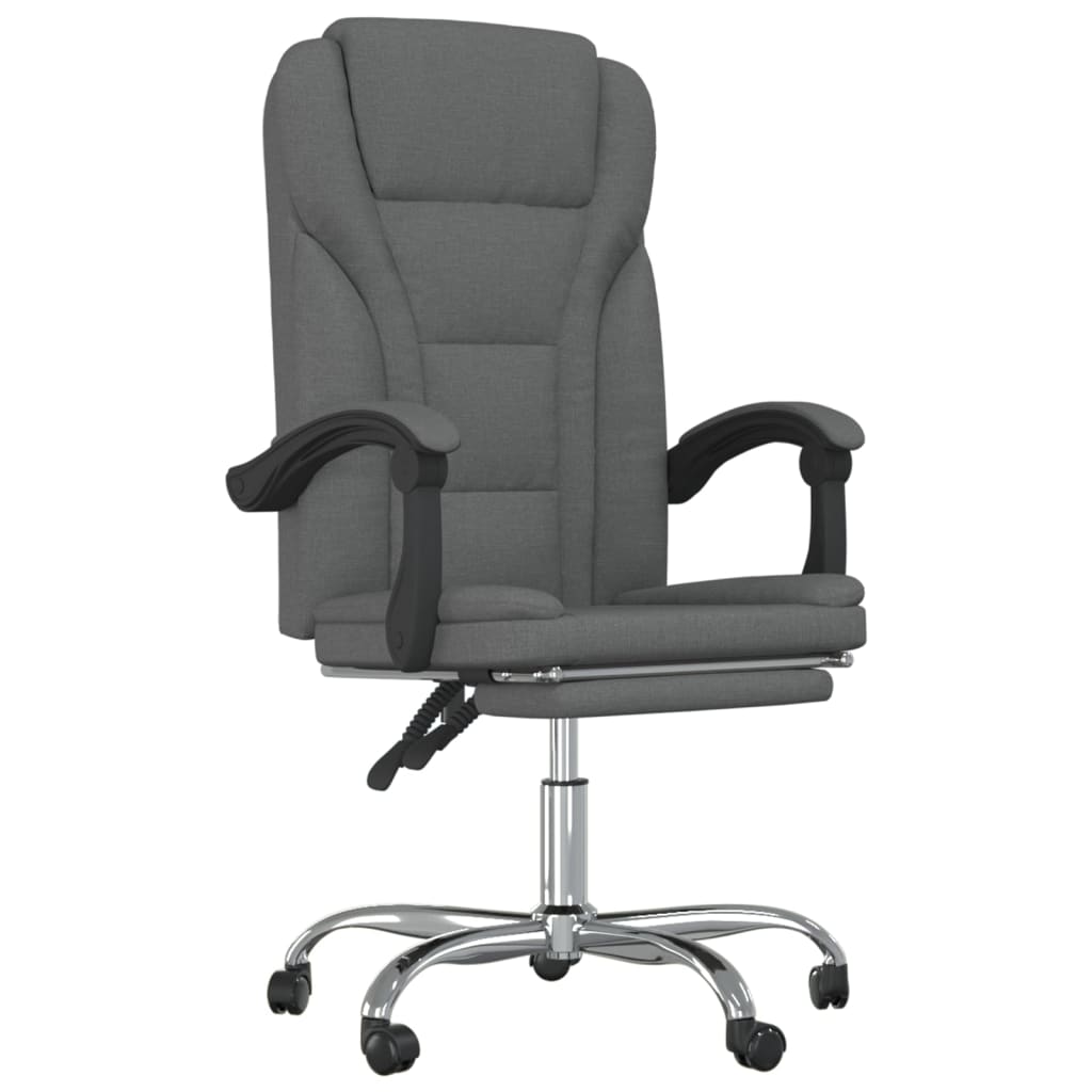 Reclining Office Chair Dark Gray Fabric