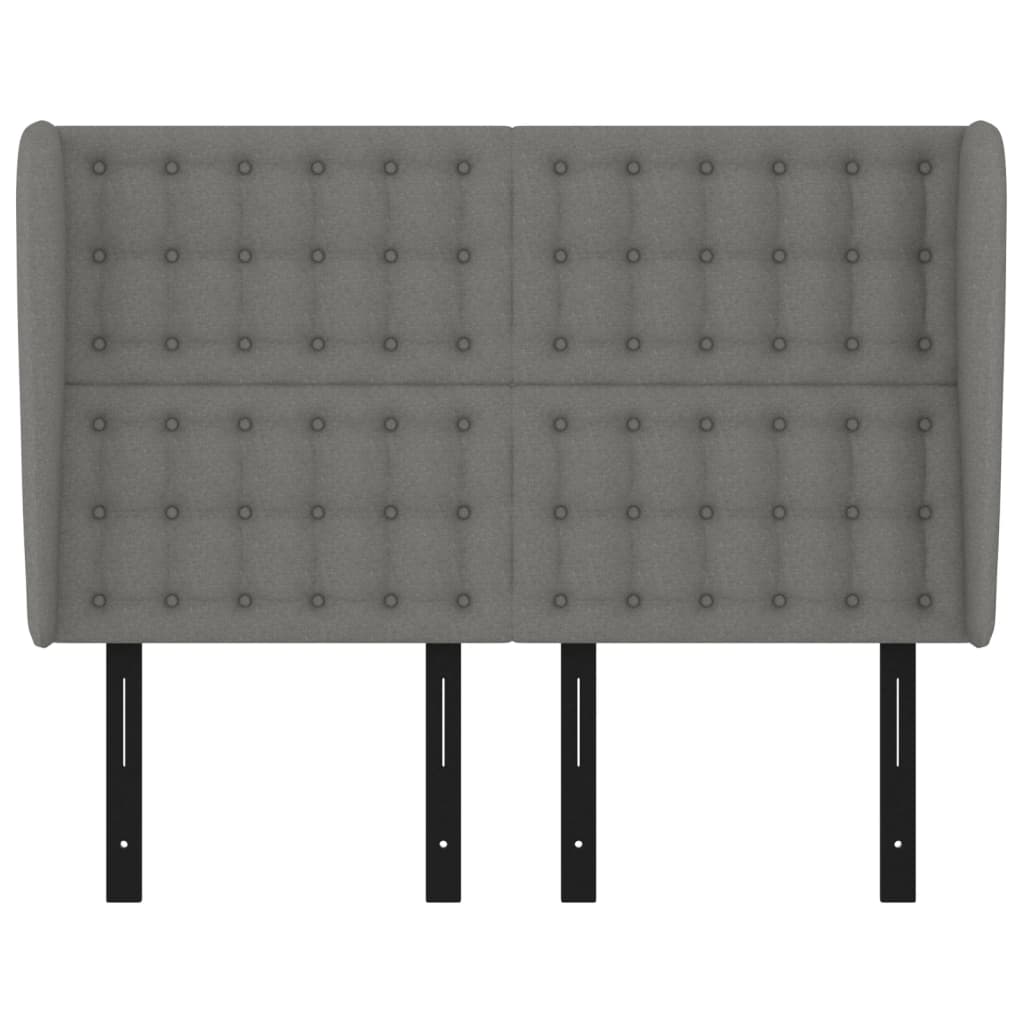 Headboard with Ears Dark Gray 57.9"x9.1"x46.5"/50.4" Fabric