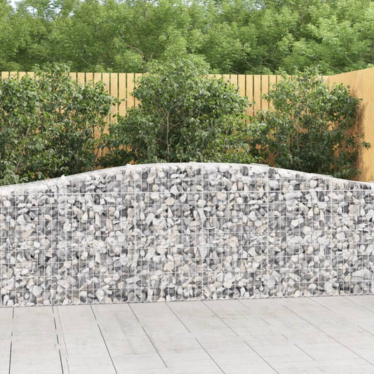 Arched Gabion Baskets 9 pcs 157.5"x19.7"x31.5"/39.4" Galvanized Iron