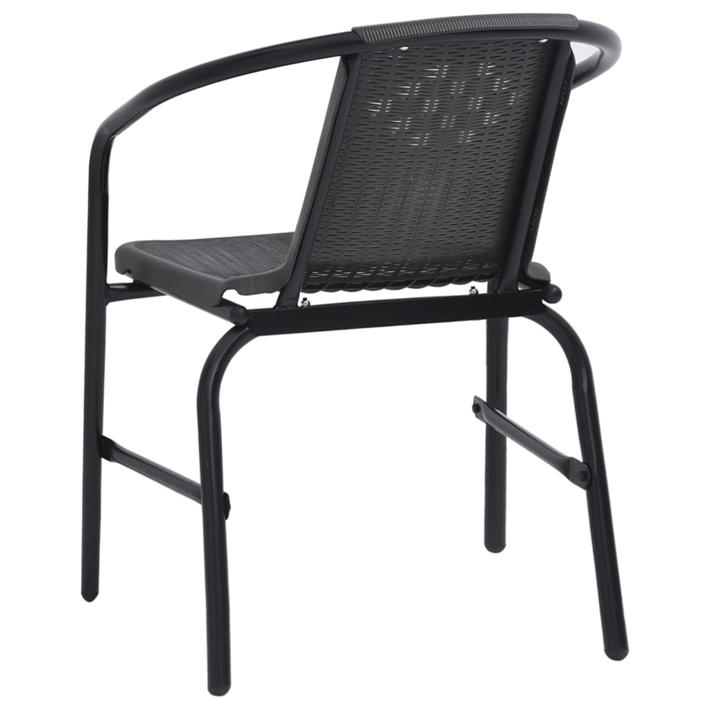 Garden Chairs 8 pcs Plastic Rattan and Steel 242.5 lb