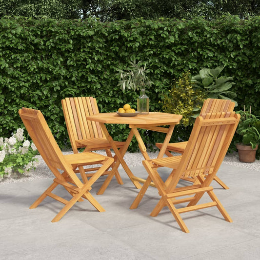 5 Piece Patio Dining Set Solid Wood Teak