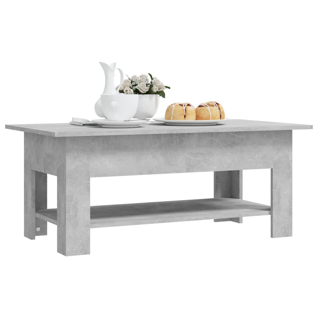 Coffee Table Concrete Gray 40.2"x21.7"x16.5" Engineered Wood