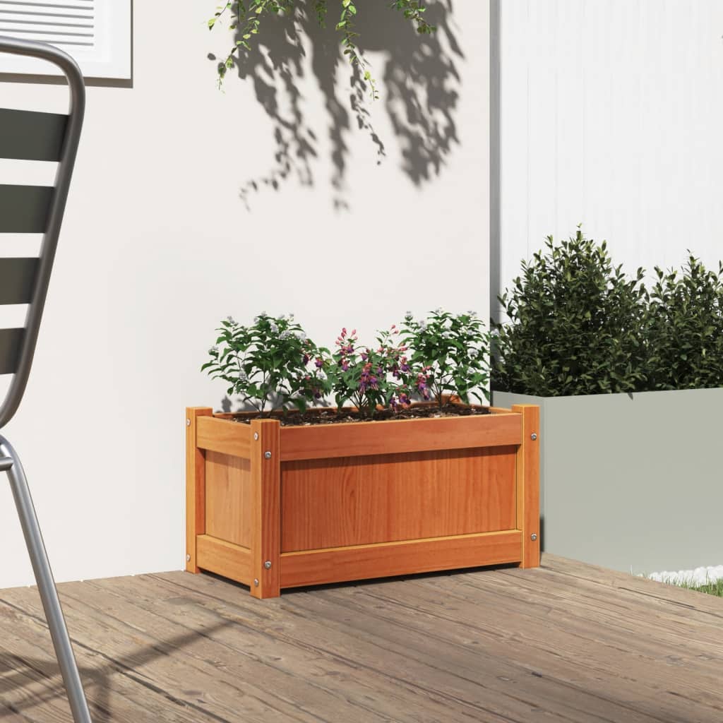 Garden Planter Wax Brown 23.6"x12.2"x12.2" Solid Wood Pine