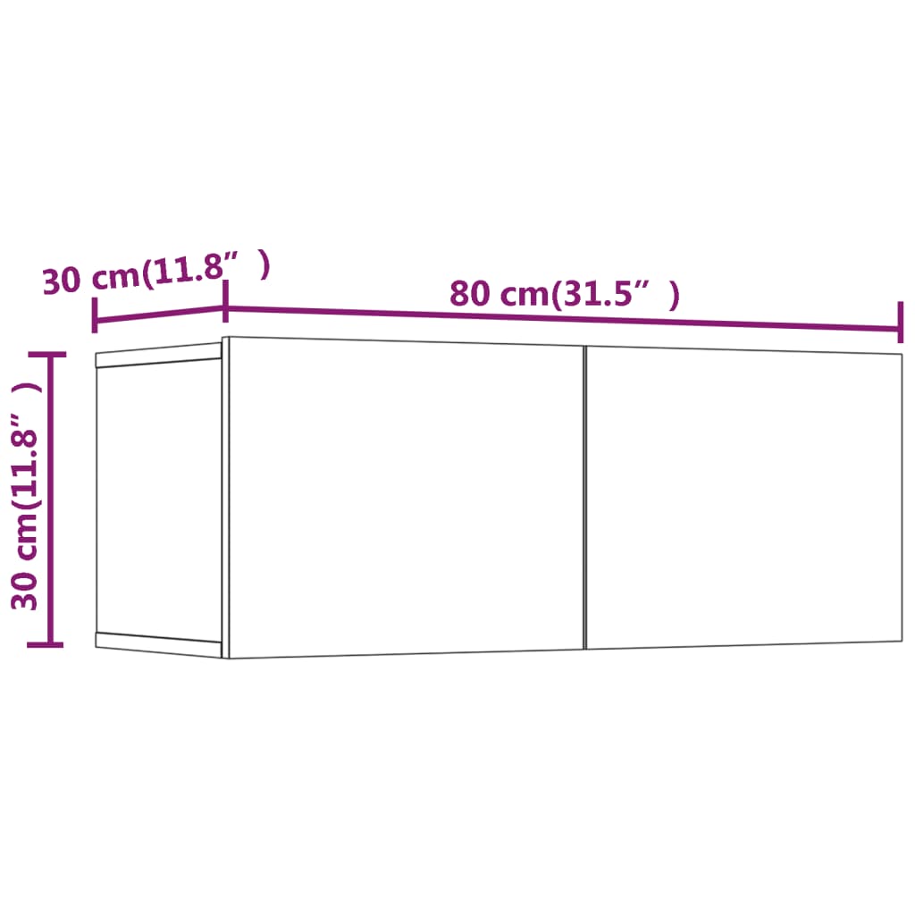 6 Piece TV Stand Set White Engineered Wood