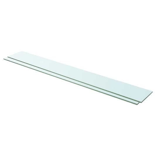 Shelves 2 pcs Panel Glass Clear 43.3"x5.9"