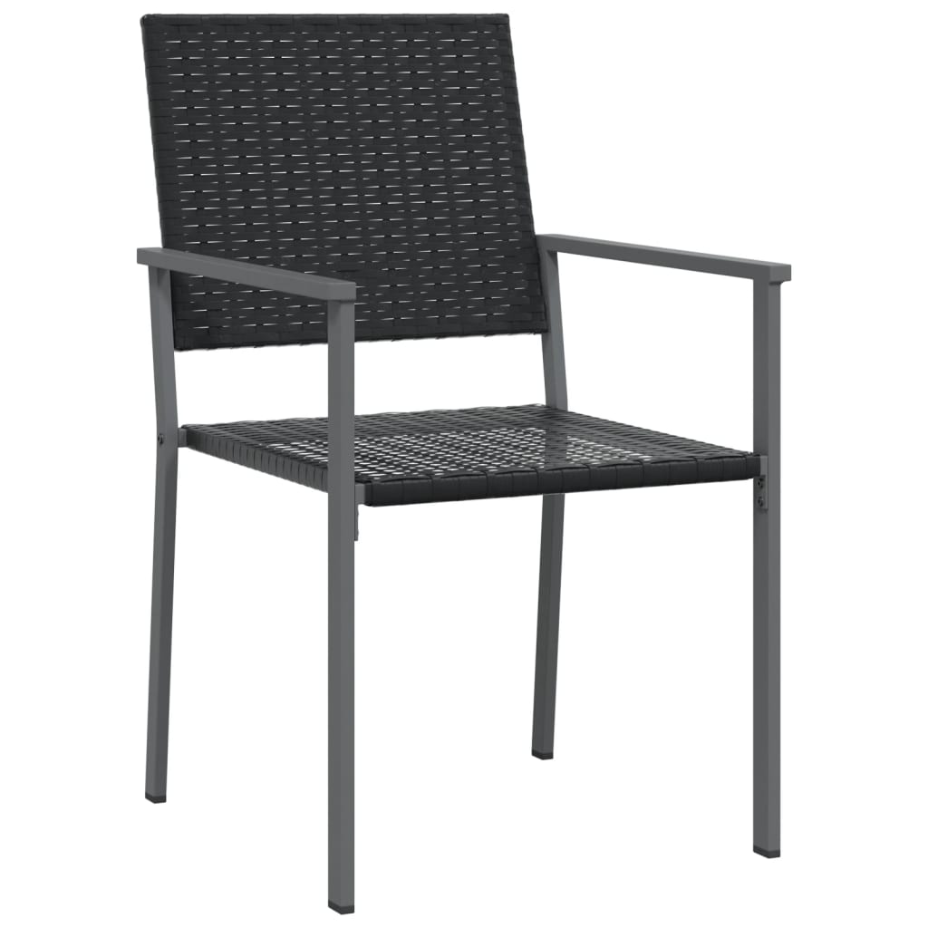 Patio Chairs 4 pcs Black 21.3"x24.6"x35" Poly Rattan