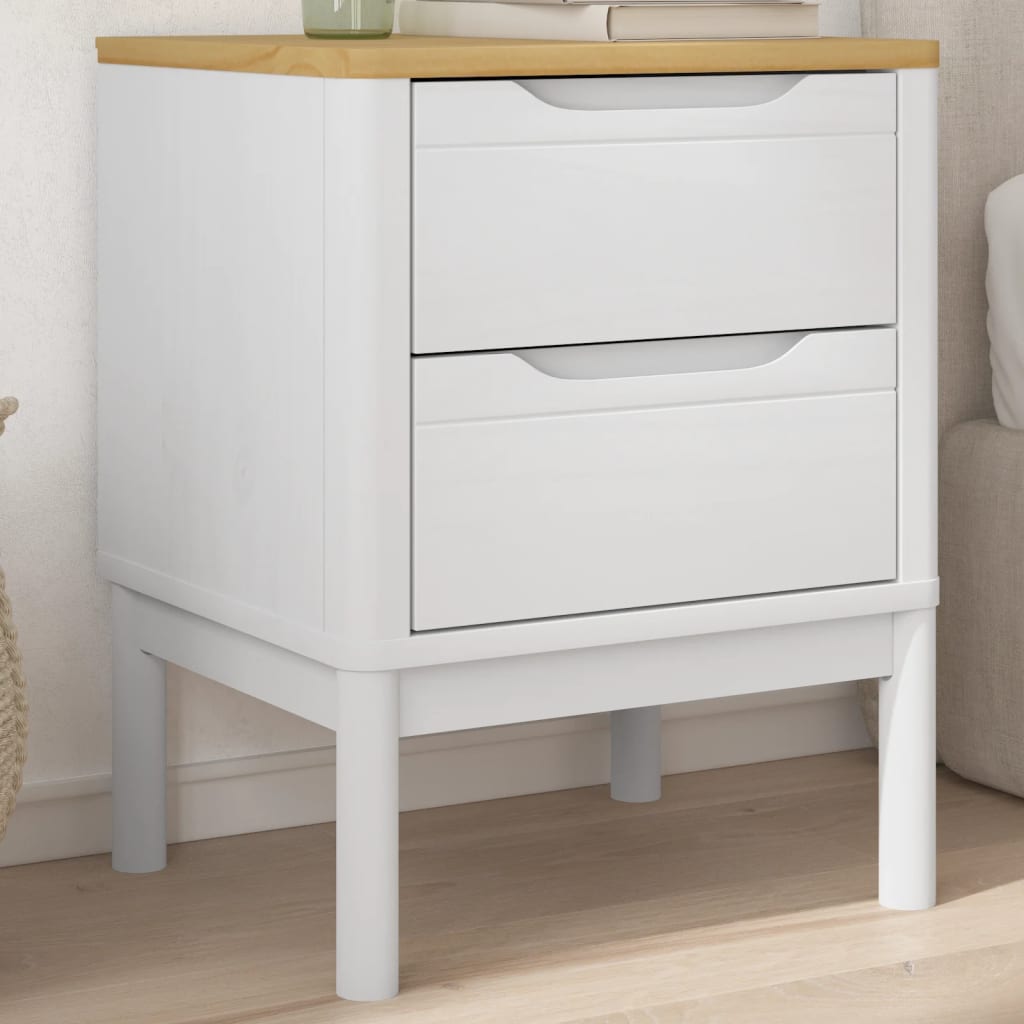 Bedside Cabinet FLORO Gray 17.7"x15.4"x22.4" Solid Wood Pine