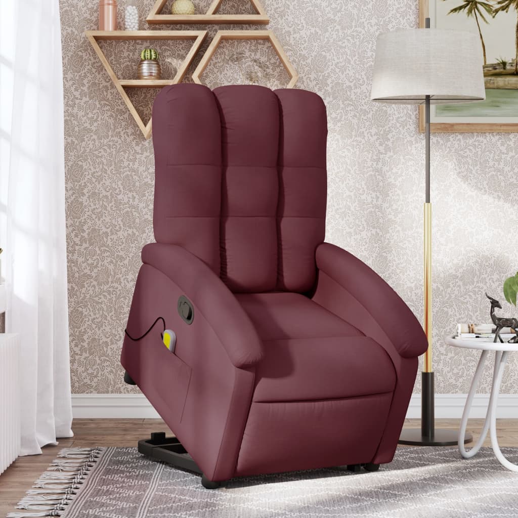 Stand up Massage Recliner Chair Purple Fabric