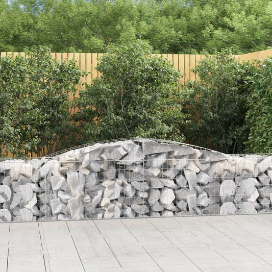 Arched Gabion Baskets 25 pcs 157.5"x19.7"x23.6"/31.5" Galvanized Iron