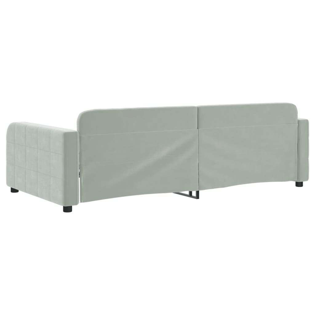 Day Bed without Mattress Light Gray 39.4"x74.8" Velvet