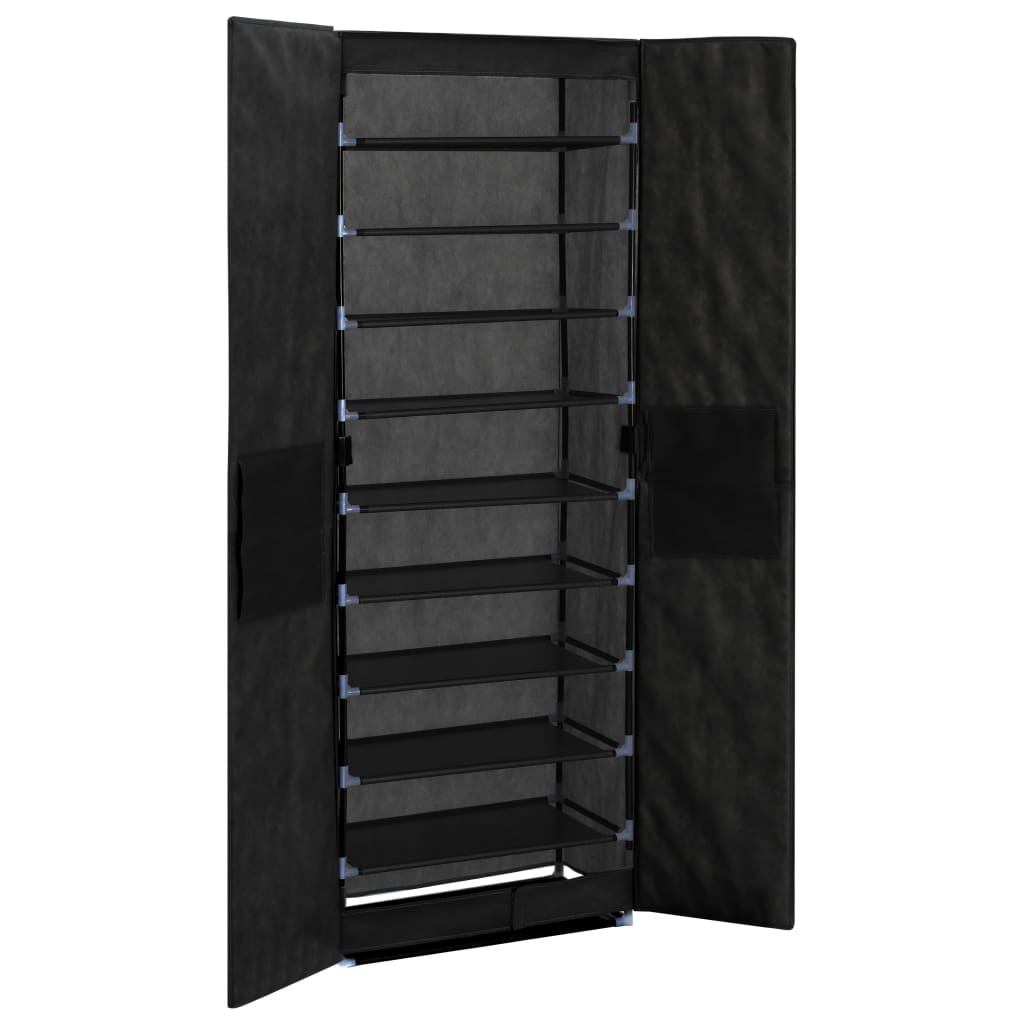 Shoe Cabinet Black 23.6"x11.8"x65.4" Fabric