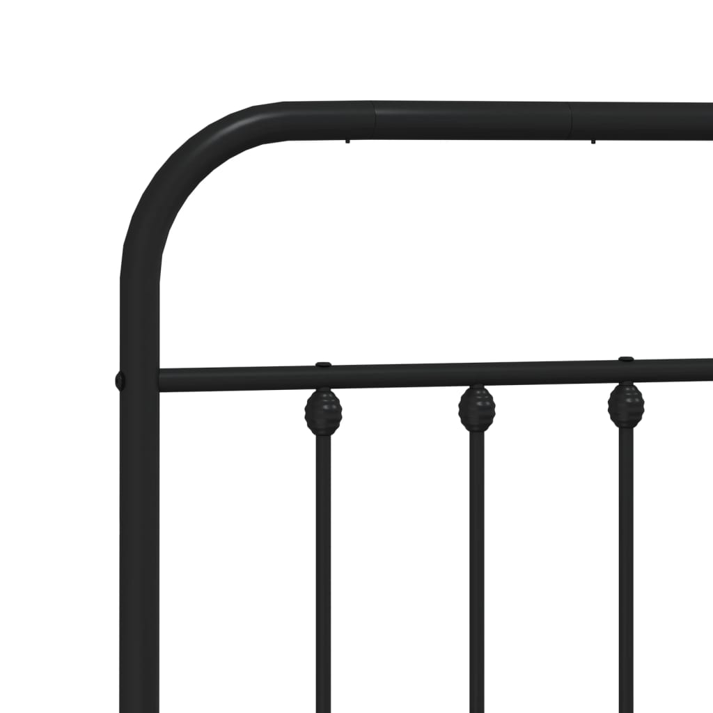 Metal Bed Frame without Mattress with Headboard Black 53.1"x74.8"