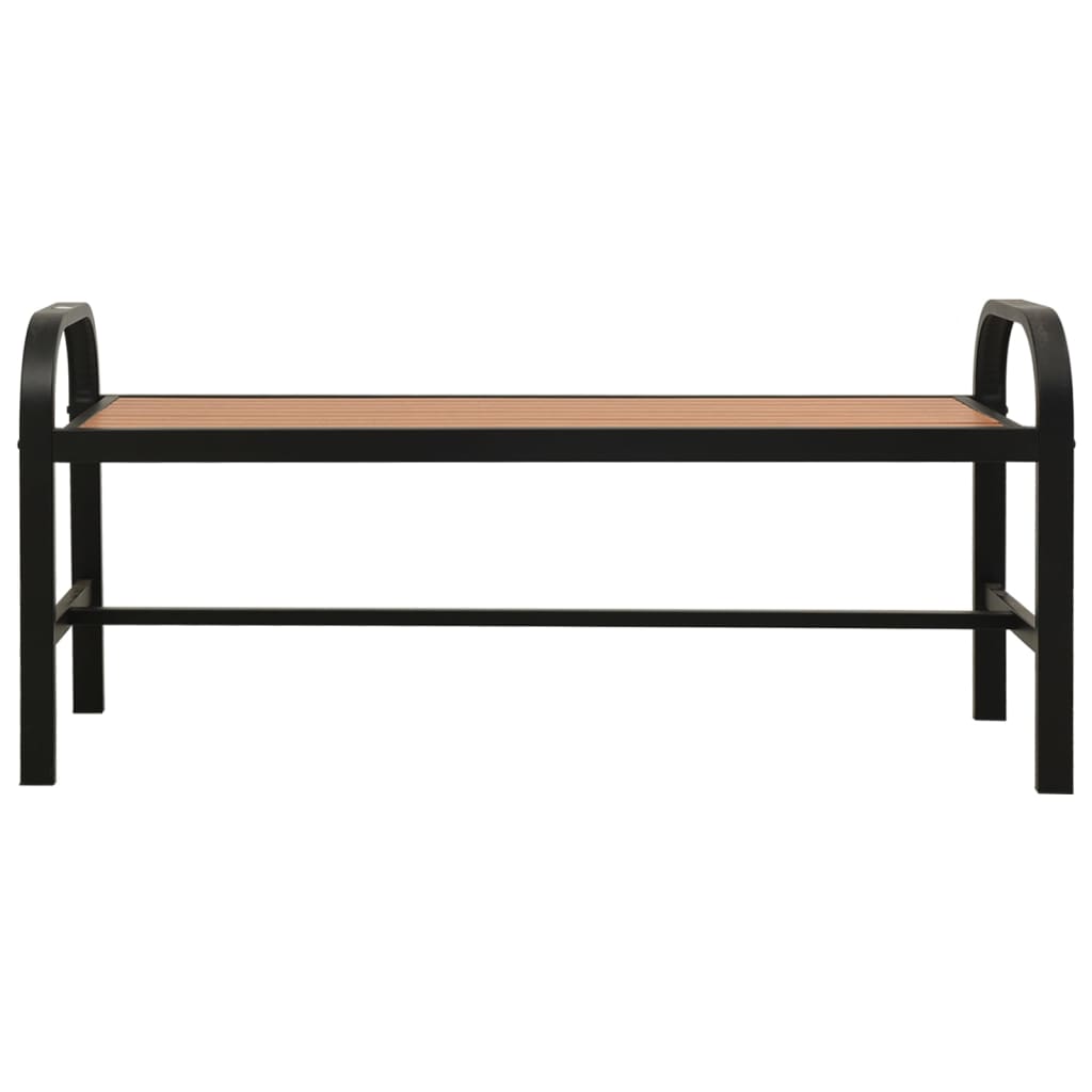 Patio Bench 49" Steel and WPC Brown and Black