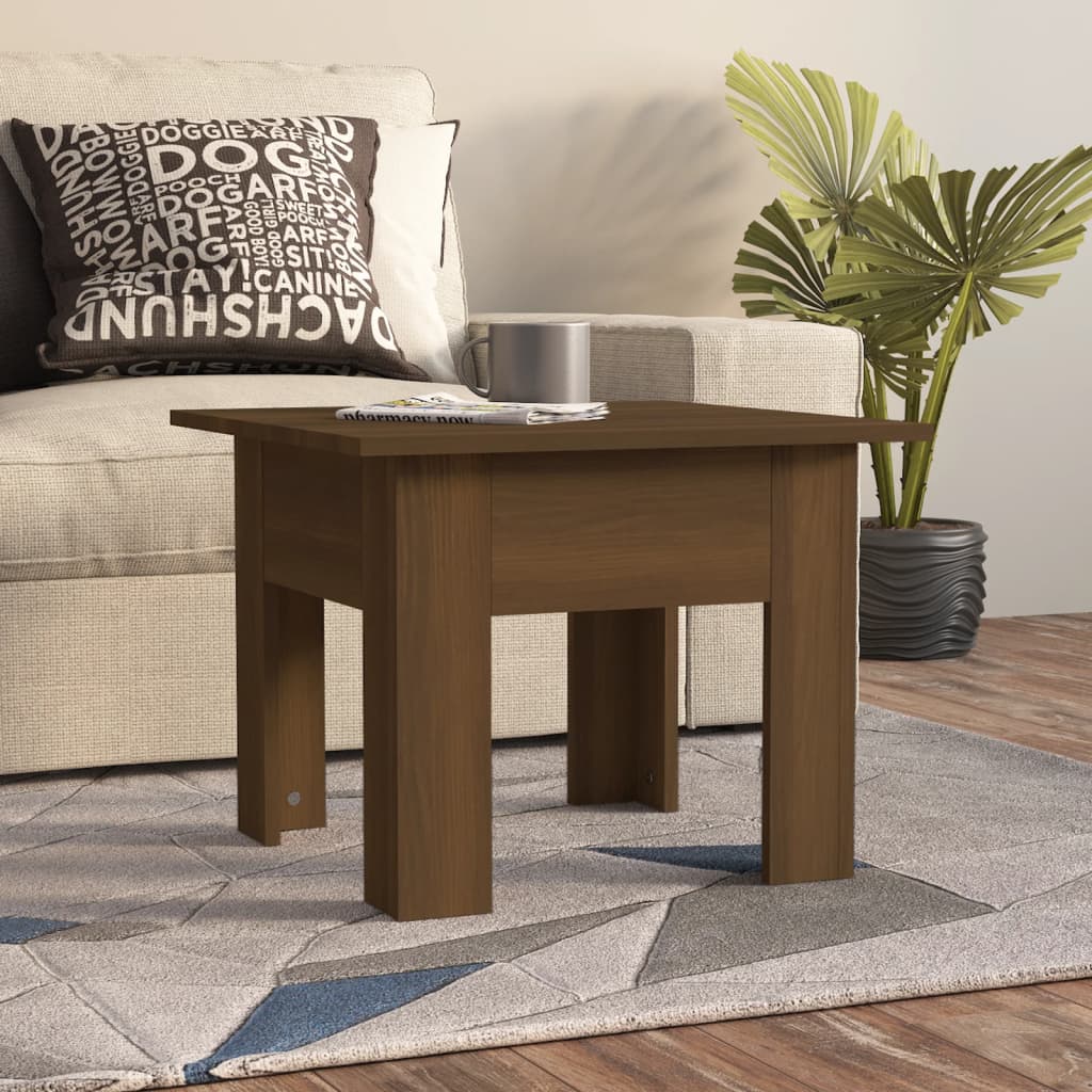 Coffee Table Brown Oak 21.7"x21.7"x16.5" Engineered Wood