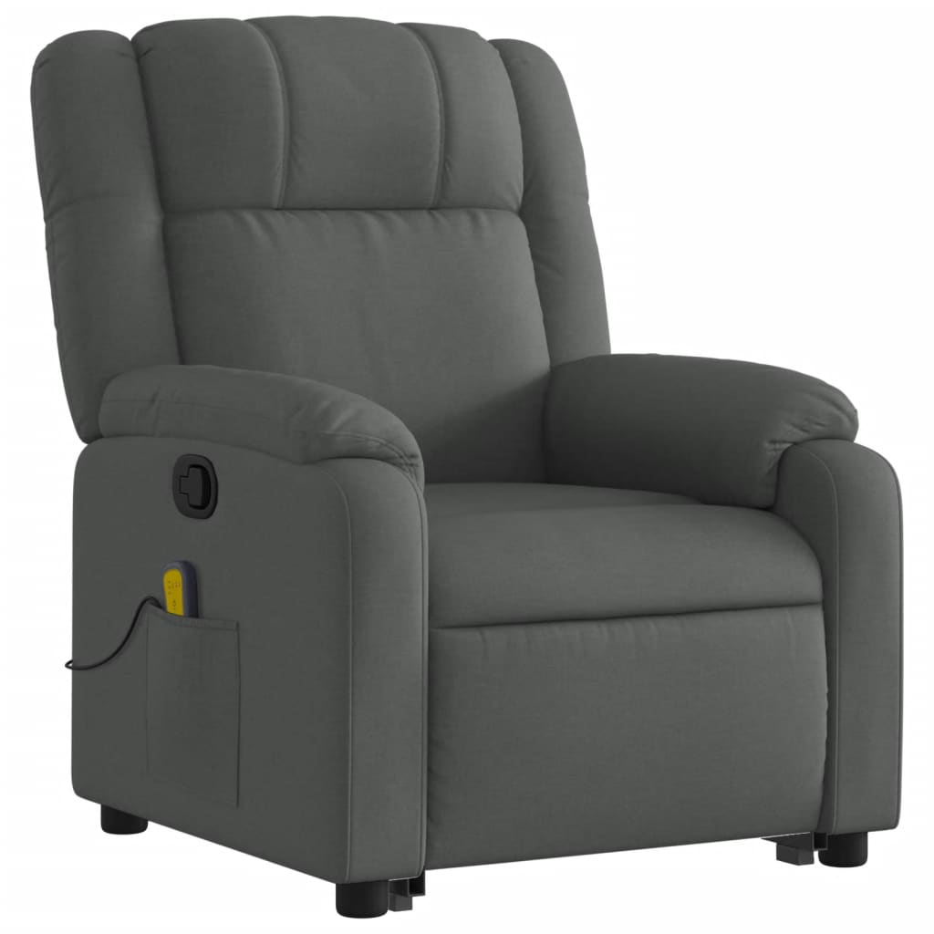 Stand up Massage Recliner Chair Dark Gray Fabric