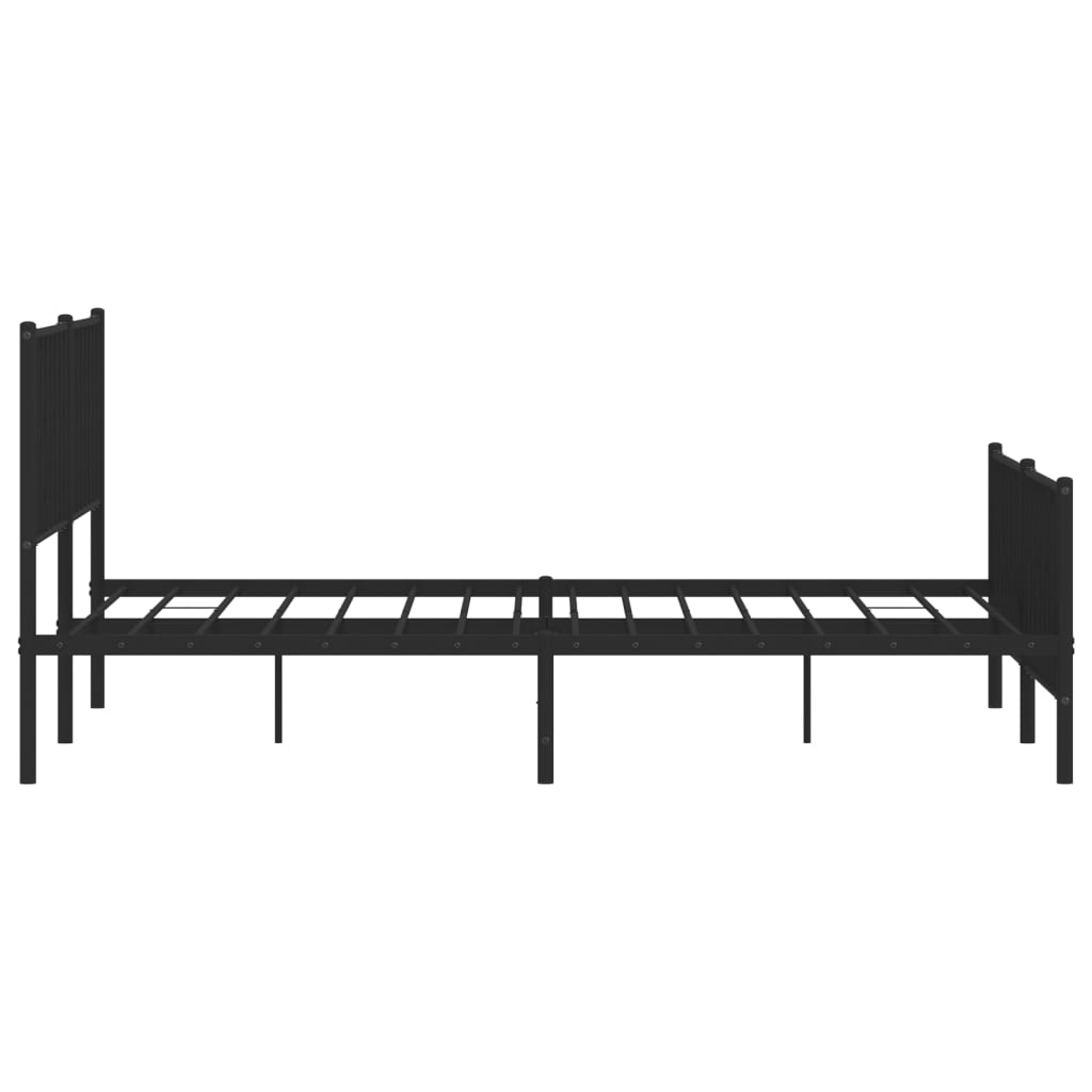 Metal Bed Frame without Mattress with Footboard Black 76"x79.9"