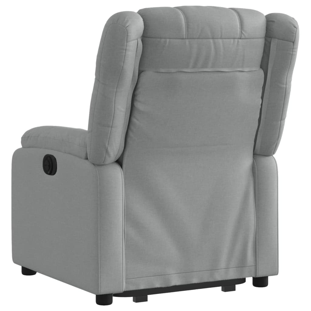 Electric Stand up Recliner Chair Light Gray Fabric