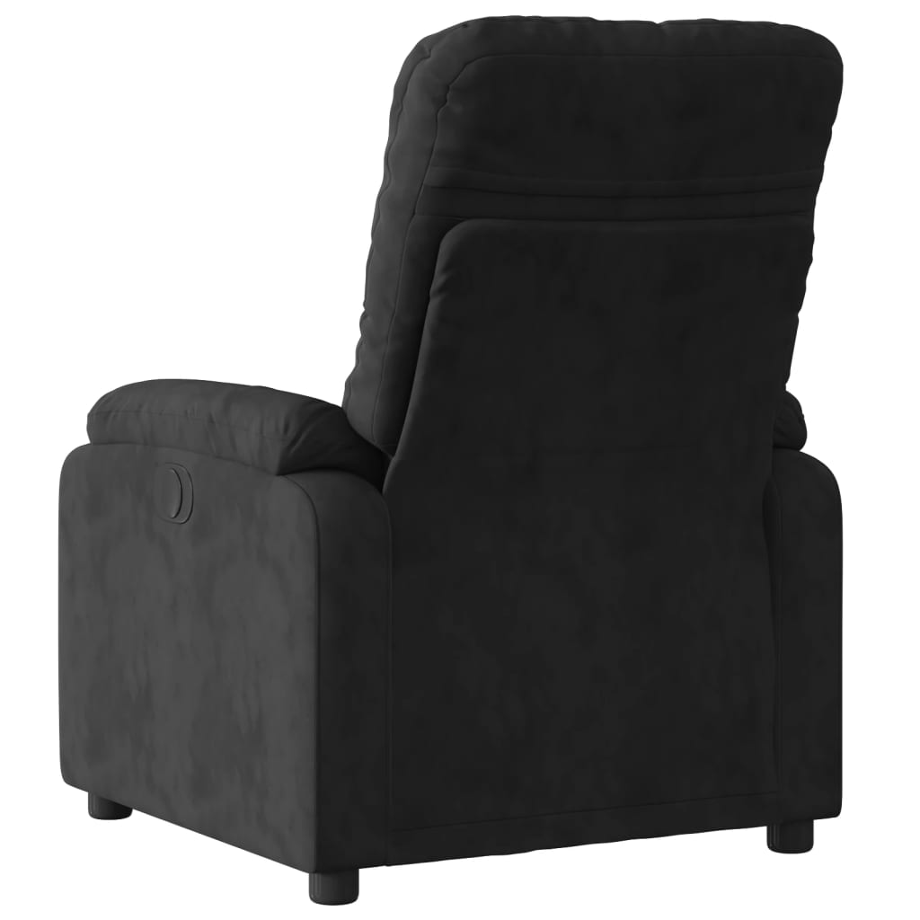 Massage Recliner Chair Black Microfiber Fabric