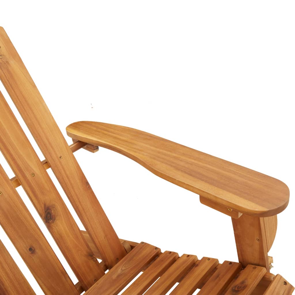 Adirondack Patio Chair with Footrest Solid Wood Acacia