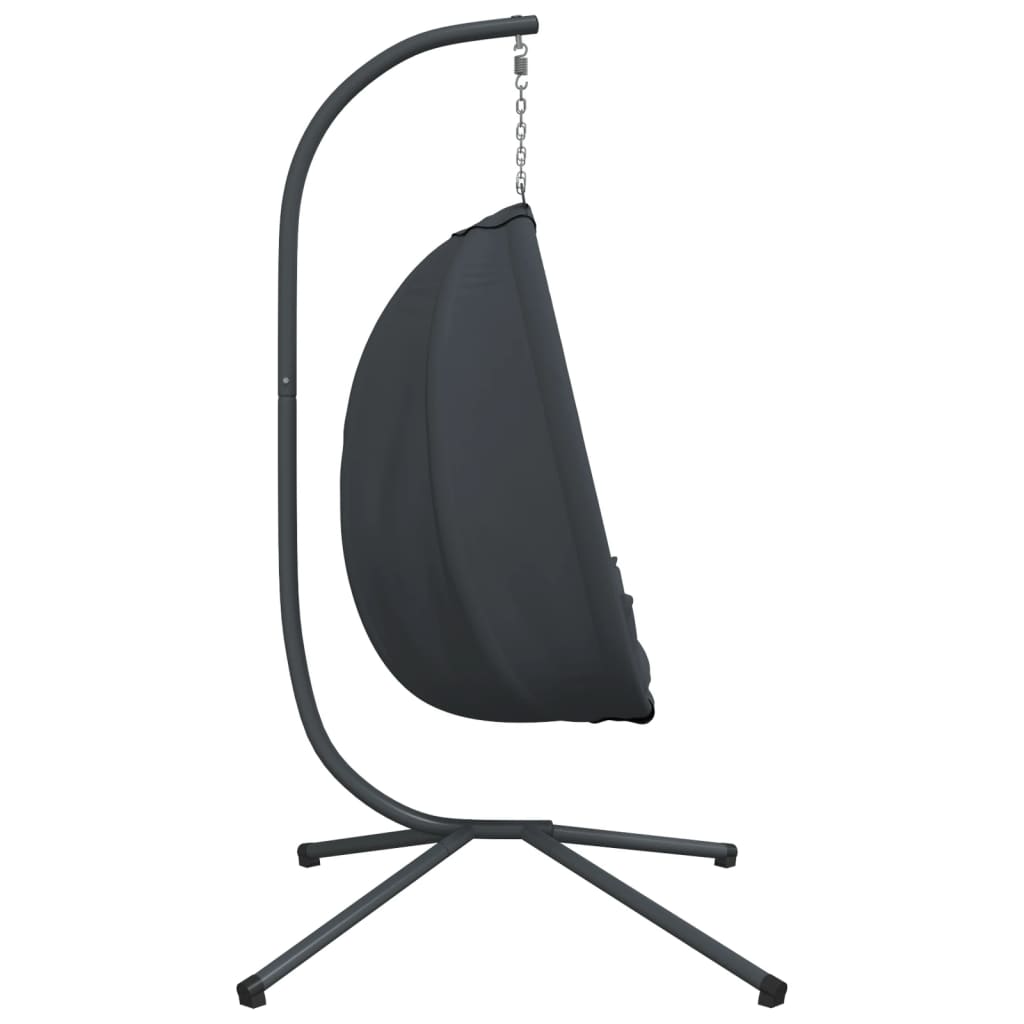 Hanging Egg Chair with Stand Anthracite Fabric and Steel