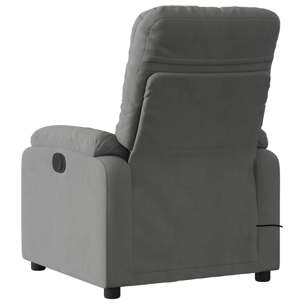 Electric Massage Recliner Chair Dark Gray Microfiber Fabric