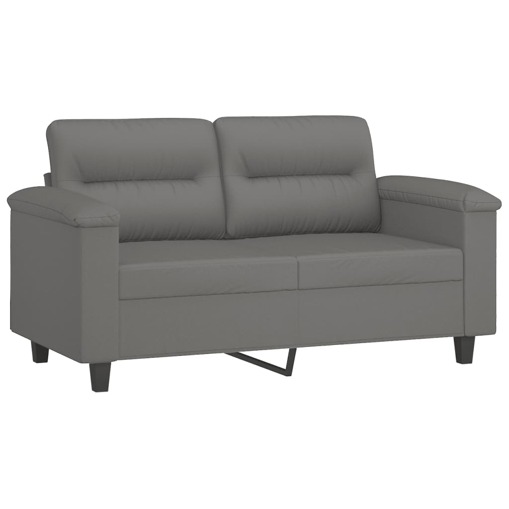 2-Seater Sofa Dark Gray 47.2" Microfiber Fabric