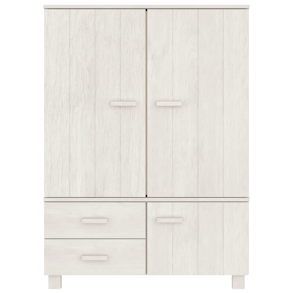 Wardrobe HAMAR White 39"x17.7"x53.9" Solid Wood Pine