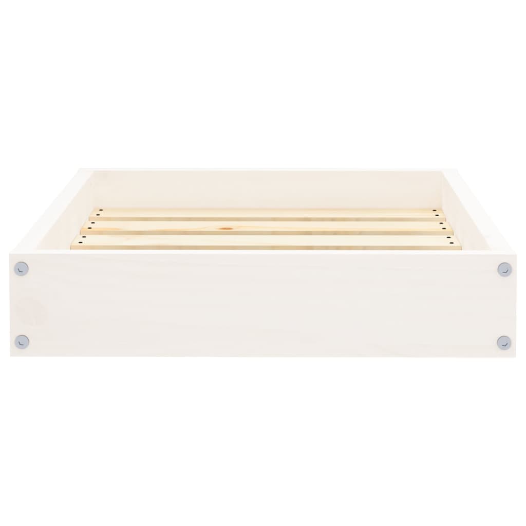 Dog Bed White 20.3"x17.3"x3.5" Solid Wood Pine