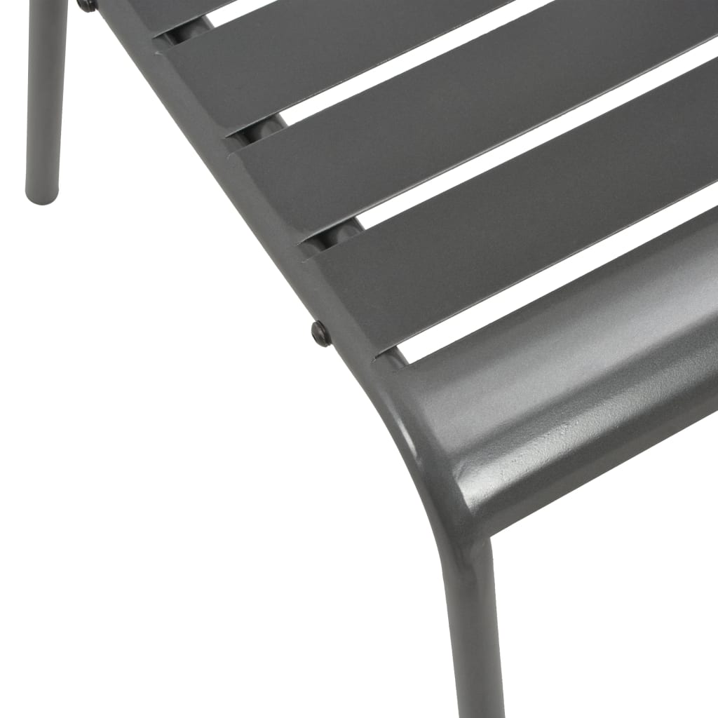 Stackable Patio Chairs 2 pcs Steel Gray