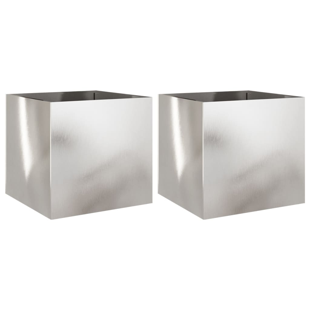 Planters 2 pcs Silver 19.3"x18.5"x18.1" Stainless Steel