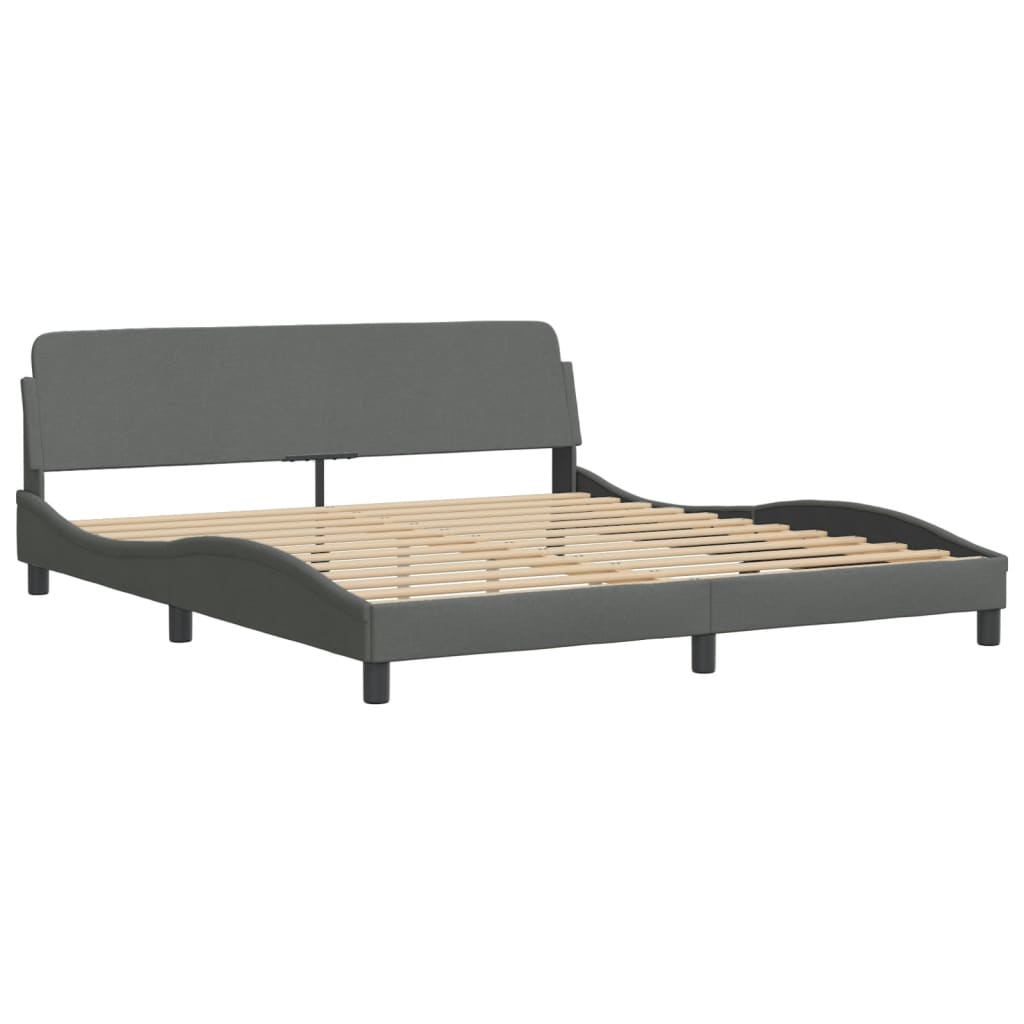 Bed Frame without Mattress Dark Gray 72"x83.9"Fabric