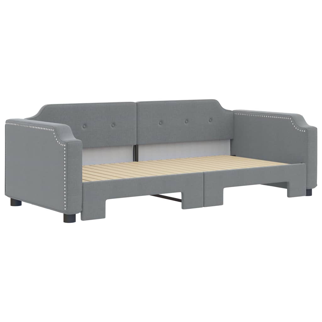 Daybed with Trundle without Mattress Light Gray 39.4"x74.8"