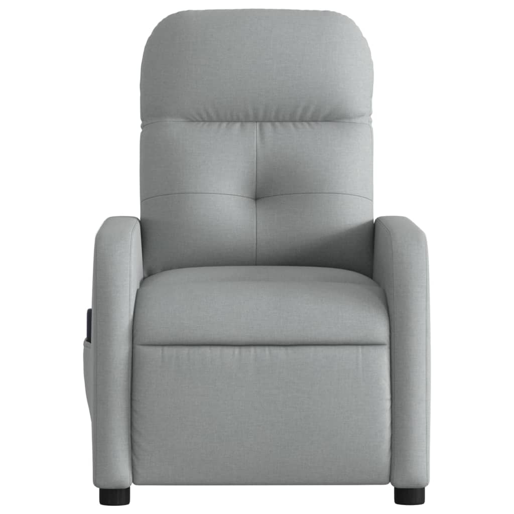 Electric Massage Recliner Chair Light Gray Fabric