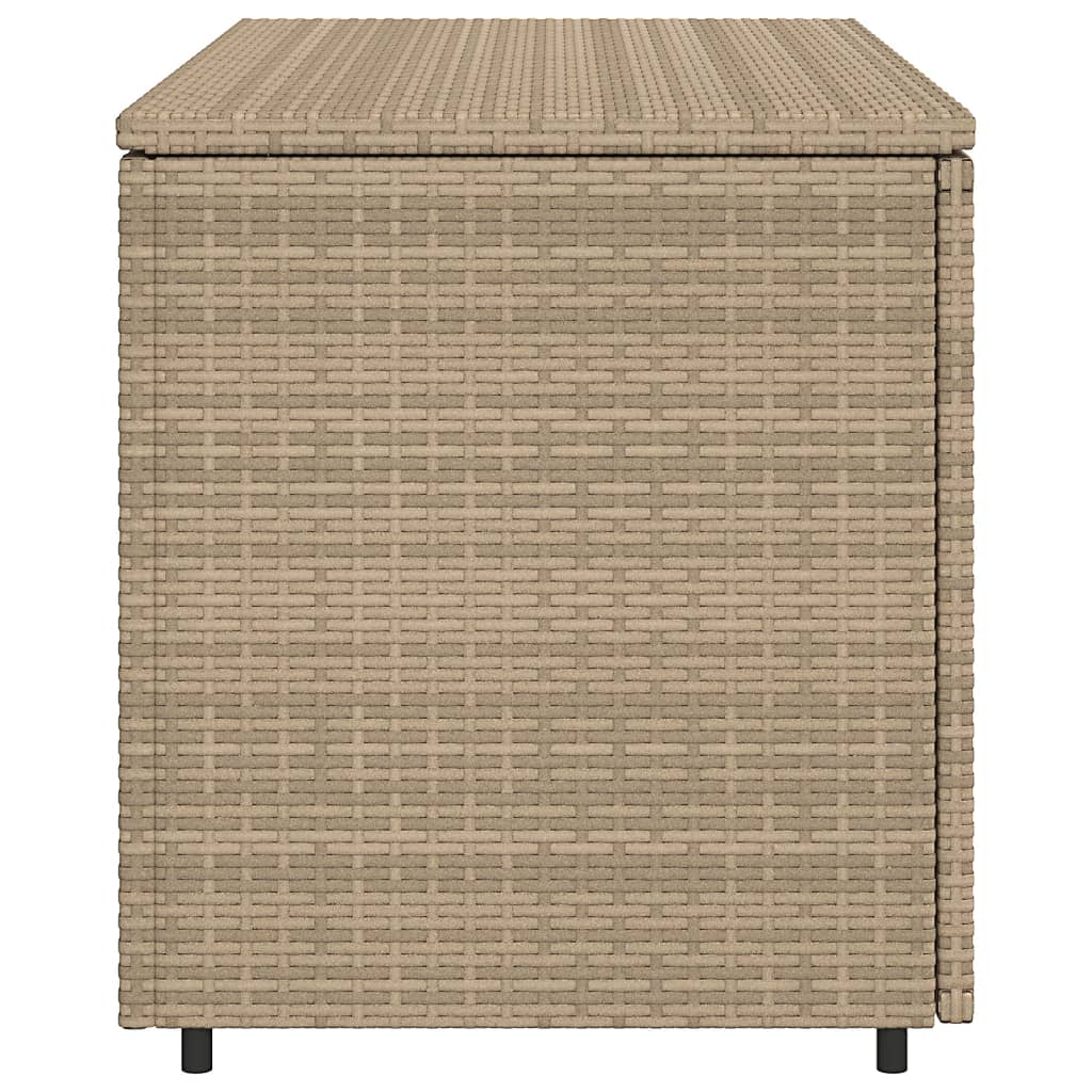 Patio Storage Cabinet Beige 43.3"x21.7"x23.8" Poly Rattan