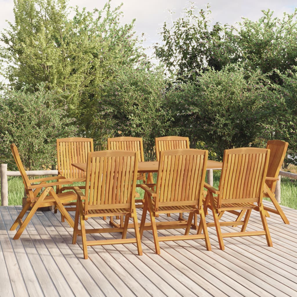 Reclining Patio Chairs 8 pcs Solid Wood Teak