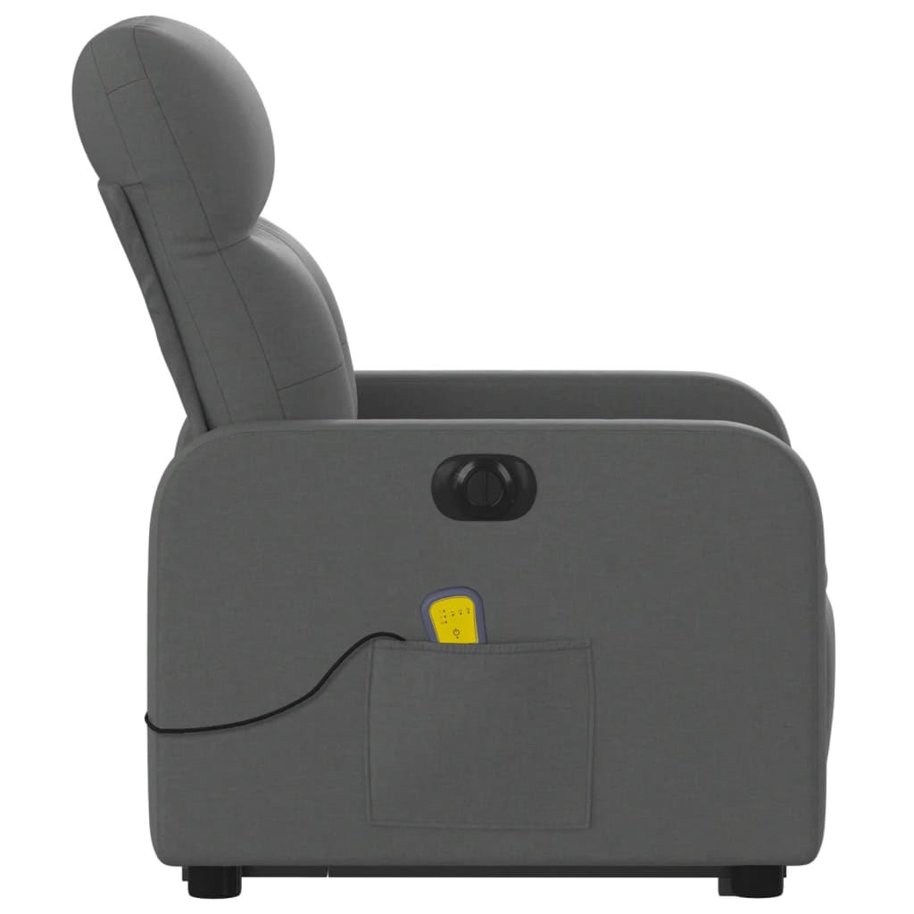 Electric Stand up Massage Recliner Chair Dark Gray Fabric